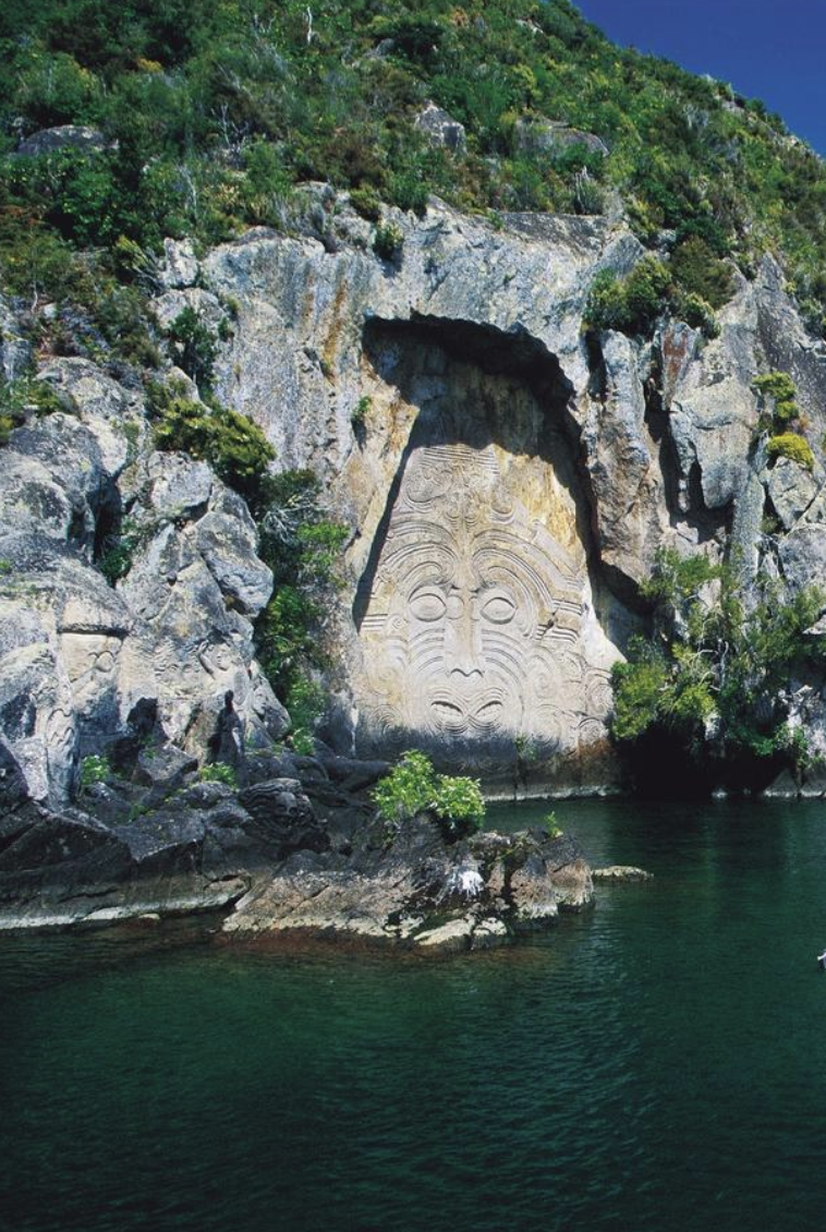 Mine Bay Maori Rock Carving Taupo